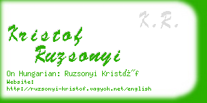 kristof ruzsonyi business card